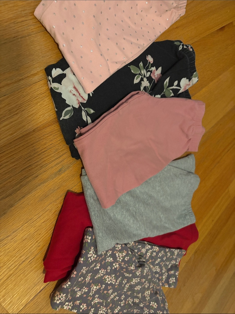 Girls' Assorted Pink and Gray Kids Leggings- Multi-Pack (7/8)